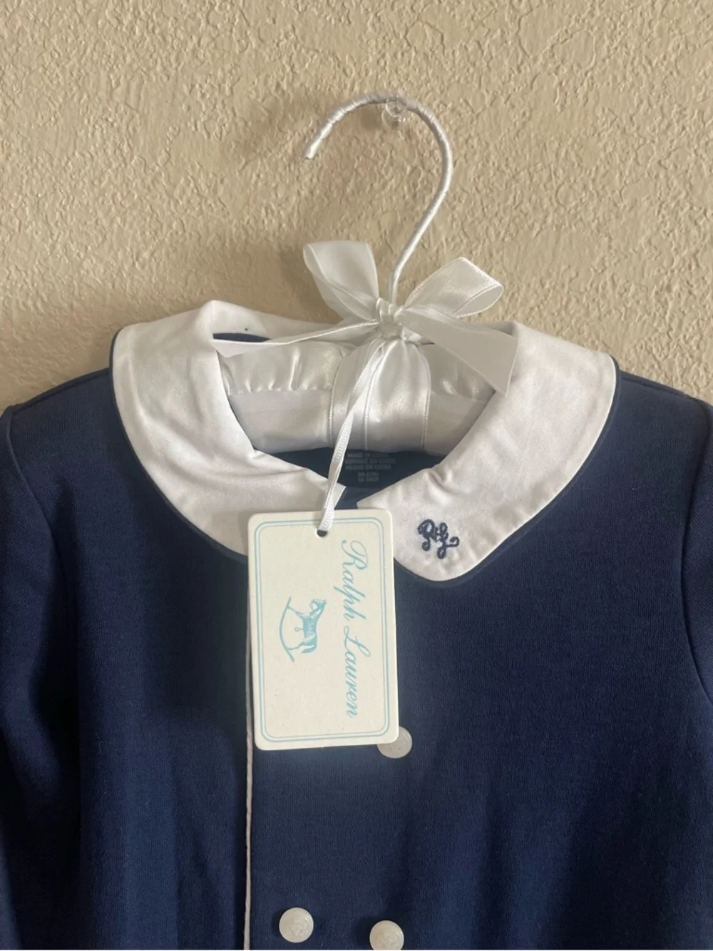 Baby Ralph Lauren Boy's Double Breasted Embroidered Coverall 18M